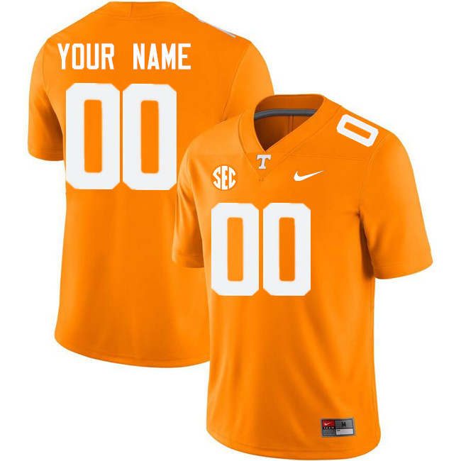 Custom Tennessee Volunteers Name And Number Football Jersey-Orange